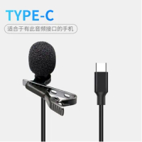 Portable 3.5mm Mini Microphone For Phone Clip-on Lapel Lavalier USB Condenser Professional Mic For PC Laptop Type C Microphones
