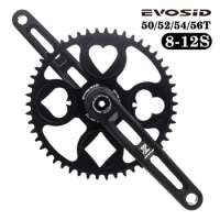 EVOSID Poker Folding Bicycle Crankset GXP 12S Chainring 52T 54T 56T Narrow and Wide Tooth CNC With Bracket Road Crankset