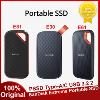 SanDisk Portable SSD E30 E61 E81 480GB 500GB 1TB 2TB 4TB Solid State Hard Drive 3.1 USB Flash Disk USB 3.2 External PSSD for PC