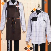 Customisaed Cos Vtuber Noctyx New Clothes Alban Knox Anime Game Cosplay Costume Set Hoodie，Apron，Shirt Version