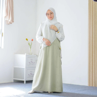 Shazia | Kaluna Syari Overall Cargo (Korean Look Style Premium Overall Wanita Streetwear Gamis)