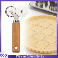 2in1 Pisau Pemotong Pizza Roda Pemotongan Kue Pasta Cutter Roda Berkepala Ganda Roda Pemotong Adonan
