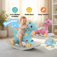 Rocking Horse 2 In 1 Push Car Toy For Children Kids Rider Pony Musical Toys Baby Walker Ride On New 