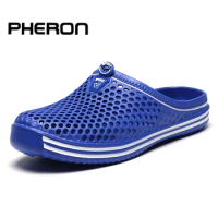 Men Beach Slippers Unisex Hollow Out Casual Shoes Couple Beach Sandal Flip Flops Shoes Non-slide Male Water Shoes Mens Slippers