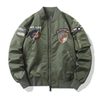 【巴黎精品】現貨+預購 軍裝外套飛行夾克(MA1寬鬆刺繡臂章春夏薄款男外套2色a1ck43)