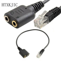 New 1PC 25cm Dual 3.5mm Audio Jack Female to Male RJ9 Plug Adapter Convertor Cable PC Computer Headset Telephone Using