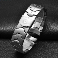 Superior Silver 316L Stainless Steel Watchband 22mm Solid Curved End Links Bracelet Fit For TAG Heue