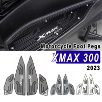 For Yamaha XMAX300 2023 Accessories Motorcycle Pedal Footrest Footpads XMAX X-MAX 300 Plate Skidproof Foot Pegs Stainless Steel