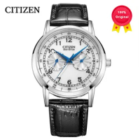 Original CITIZEN AO9003 Genuine Men's Watch Ecology-Drive Watch Japanese Fashion Retro Casual Small Blue Needle Leather Watch