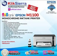 EPSON EcoTank M1100 M1120 M1140 M1170 Printer A4 Monochrome Black InkTank dengan Sistem Refill Tinta