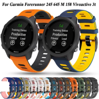 Silicone 20mm Watch Band For Garmin Forerunner 245 645 Music Wrist Strap for Venu 2 Plus SQ 2 Vivoactive 3t 5 Watchband Bracelet