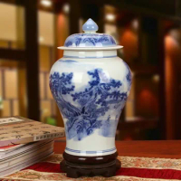 Qing qianlong mark Ancient home Porcelain Vase Temple jars Blue and White Ginger jars Ceramic vase Jingdezhen chinese vase sale