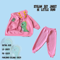 Set Baju dan Celana Dino Motif Hi Little Dino untuk Bayi 3-12 Bulan - Parsel