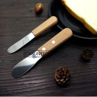 Cheese Knife Stainless Steel Spatula Butter Knife Wood Handle Scraper Spreader Breakfast Tool Kitchen Accessory 400pcs