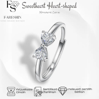Fareshin Jewelry- Sweetheart Heart-shaped Moissanite Ring cincin - Overflowing with Youthful Romance