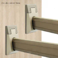 2PCS Zine alloy Flange Seat Tube Support Bracket Closet Hanging Rail Rod Holder for Wardrobe Curtain Furniture Hardware Fittings