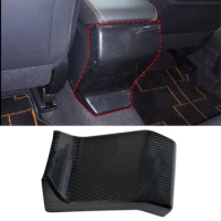 Carbon Fiber Armrest Box Rear Protection Cover Trim for Subaru XV 2018-2022 Car Rear Seat Kick Cover Protection Trim