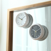 簡約浴室鐘防水吸盤鐘廚房時鐘家用衛生間靜音免打孔迷你小掛鐘表