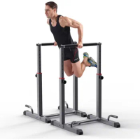 Dip Bar Station Set, 9 Level Adjustable,1200lbs Heave Duty Dip Station for Full Body Workout Fitness,Functional Parallettes Bars