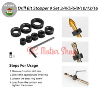 Drill Stopper Set 9pcs Kunci Ring Pembatas Kedalaman Mata Bor Terukur Terlaris MINGGU INI>>