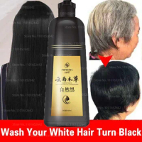 Black Hair Dye Natural Plant Conditioning Hair Color Black Shampoo Fast Dye White Grey Hair Removal Dye Coloring Black Hair