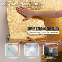 Renovate with 3D Metallic Mosaic: Self-Adhesive 4mm Thick Waterproof Wallpaper for TV Wall & Wet Are
