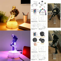 Anime Figures 3D Lamp Jujutsu Kaisen LED Night Light Action figures Satoru Gojo Remote Control Room Decor Lamps Christmas Gifts