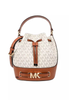 Michael Kors MICHAEL KORS REED 香草色印花橡果棕标志性图案女士手提斜挎水桶包