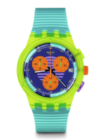 นาฬิกาข้อมือ Swatch Chronograph รุ่น SWATCH NEON WAVE SUSJ404 สีฟ้า