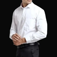Kemeja Poplin Pria Polos Putih Dewasa Lengan Panjang katun Poplin Baju Kancing Kerah Nyaman Keren XL
