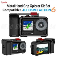 Flymile Xplorer Hand Grip Compatible For Osmo Action 6 Metal Handgrip Kit Set Aluminium Frame Case S