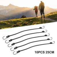 10 Pcs 25cm Heavy-Duty Elastic Stretch Cord Bungee Cords For Tent Car Luggage Kayak Boat Canoe Bikes Camping Accessories