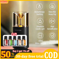 【HOT】 [COD]Candlelight Aroma  USB Electric Ultrasonic Mist Maker Air Humidifier for Home Car Mini Fr