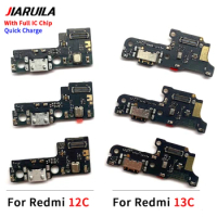10 Pcs USB Charging Port Charger Board Flex Cable For Xiaomi Redmi 12C 13C Dock Plug Connector With Microphone