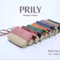 PRILY Pouch Mini Wanita Bahan Choco Uk 12x8 cm Dompet Kartu Prilly tahan air