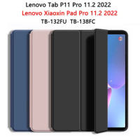 Tablet Case For Lenovo Xiaoxin Pad Pro 11.2 Tab P11 Pro 2022 11.2 TB-132FU TB-138FC Flexible Soft Silicon Shell Flip Smart Cover