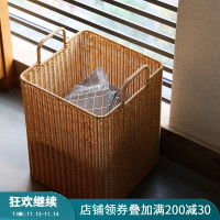 仿藤編織臟衣籃臟衣服收納筐浴室編織臟衣簍放衣物收納桶洗衣籃子