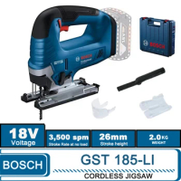 BOSCH GST 185-LI Brushless 18V 26mm 3500SPM Cordless Jigsaw Electric Jig Saw Portable Multi-Function Woodworking Power Tool