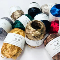 2*40g /piece RAFFIA Natural Fiber Yarn Hand Knitting DIY Beach Cap Bags Yarn Rafia Natural Made In China