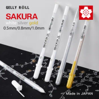 0.5/0.8/1.0mm Sakura Gelly Roll Gel Pen Gold Silver High Light Marke Pen Art Painting Pen Writting Line Pens School Supplies
