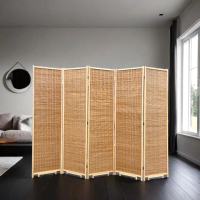 Wooden bamboo folding screen room divider partition,/ Size, 4panels =180Γ200cm(6Γ6.2ft) 6panels=180Γ