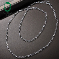 Caimao Ladies 18k White Gold Chain 18" About 45cm Necklace love Best Gift For women AU750