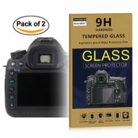 2x Self-Adhesive Glass LCD Screen Protector w/ Top LCD Film for Canon EOS 5D Mark IV / 5D Mark III / 5DS / 5DSR / 5DS R Camera