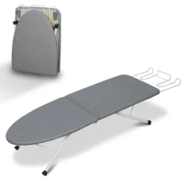 Portable Iron Board with Iron Rest, Foldable Small Ironing Board with Heat Resistant Cover and 100% Cotton Pad