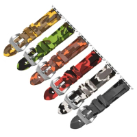 Silicone Camouflage Watch Band for Apple Watch 7/6/SE Series 5 4 40 41 44 42 45 38mm Replacement Strap for iWatch Rubber Strap