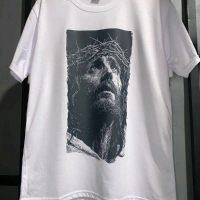 Kaos Bergambar Kan Tuhan Yesus Keren Desain Monokrom Trendi untuk Sehari-hari ,bahan Catton combed 2