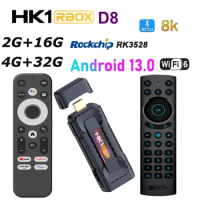 HK1 RBOX D8 Android 13 TV Stick 8K Video Decocding RK3528 BT voice remote AndoirdTV Wifi6 BT5 vs DQ06 gd1 4k sticker x96 s500