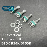 500pcs Precision adjustable potentiometer R09 RK09 B1K B1M B10K B20K B50K B100K B500K 15MM RK097N vertical curved single switch