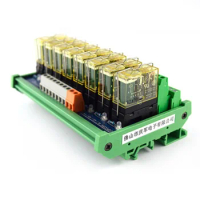 8-way relay dual-group module, 24V rail mounting, PLC amplifier board control board