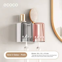 ECOCO Wall-Mounted Antibacterial Toothbrush Holder - Tempat Sikat Gigi Dinding Antibakteri / Holder 